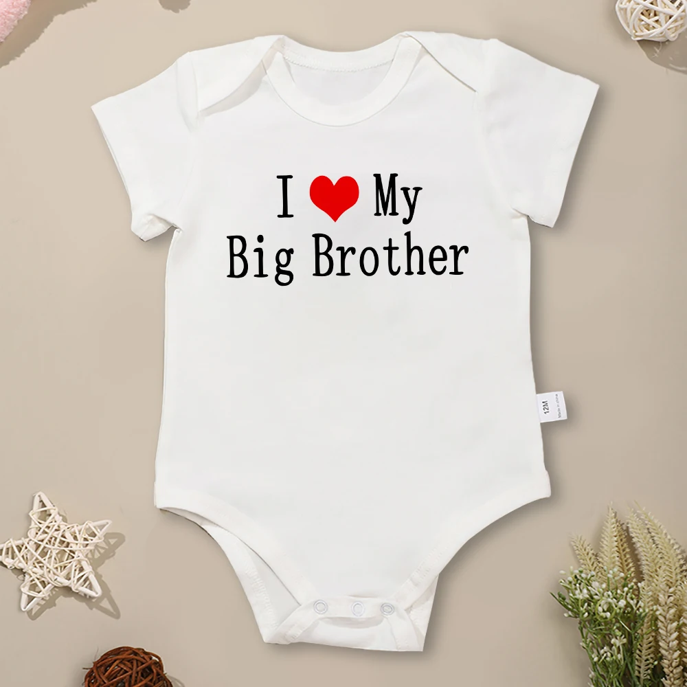 I Love My Big Brother Newborn Boy Romper 0 to 24 Months Baby Girl Clothes 100% Cotton Comfortable Breathable High Quality Fabric