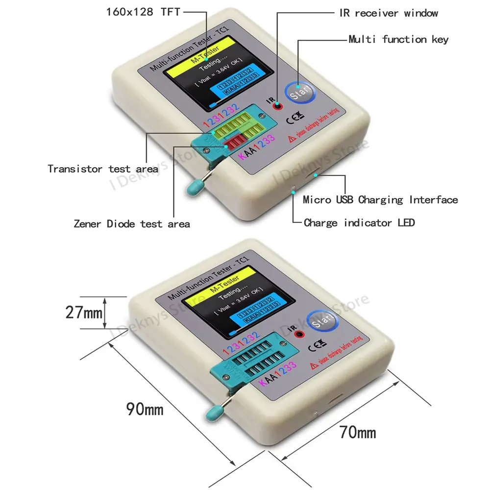 High Quality LCR-C1 LCR-T7 ESR Meter Transistor Tester Diode Triode Capacitance SCR Inductance with Test Tool Kit