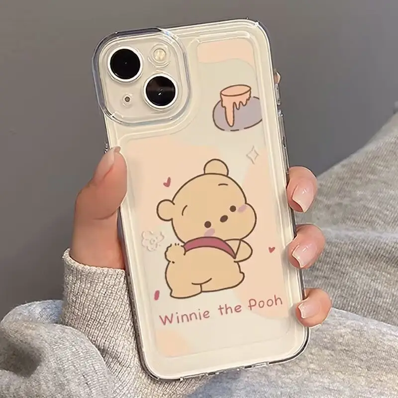 Disney Winnie The Pooh Uplift The Ass Phone Case For iPhone 15 14 13 12 11 Pro Max XS Max XR 7 8 Plus Y2K Soft Naughty Cover