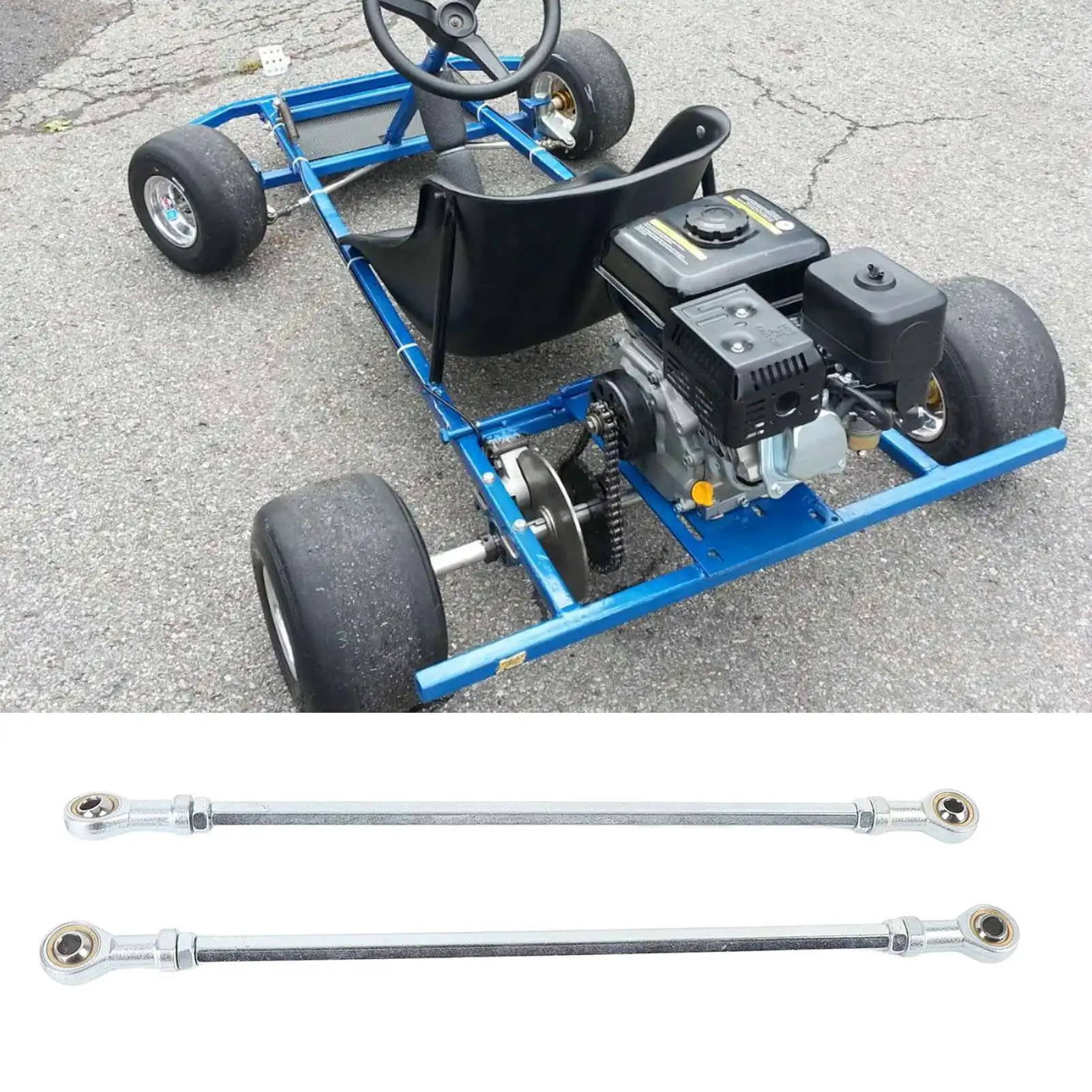 

Steering Tie Rod End Kit Adjustable Steering Tie Rod Kit with End High Hardness Steel Alloy For Racing Go Kart Fun Cart ATV Quad