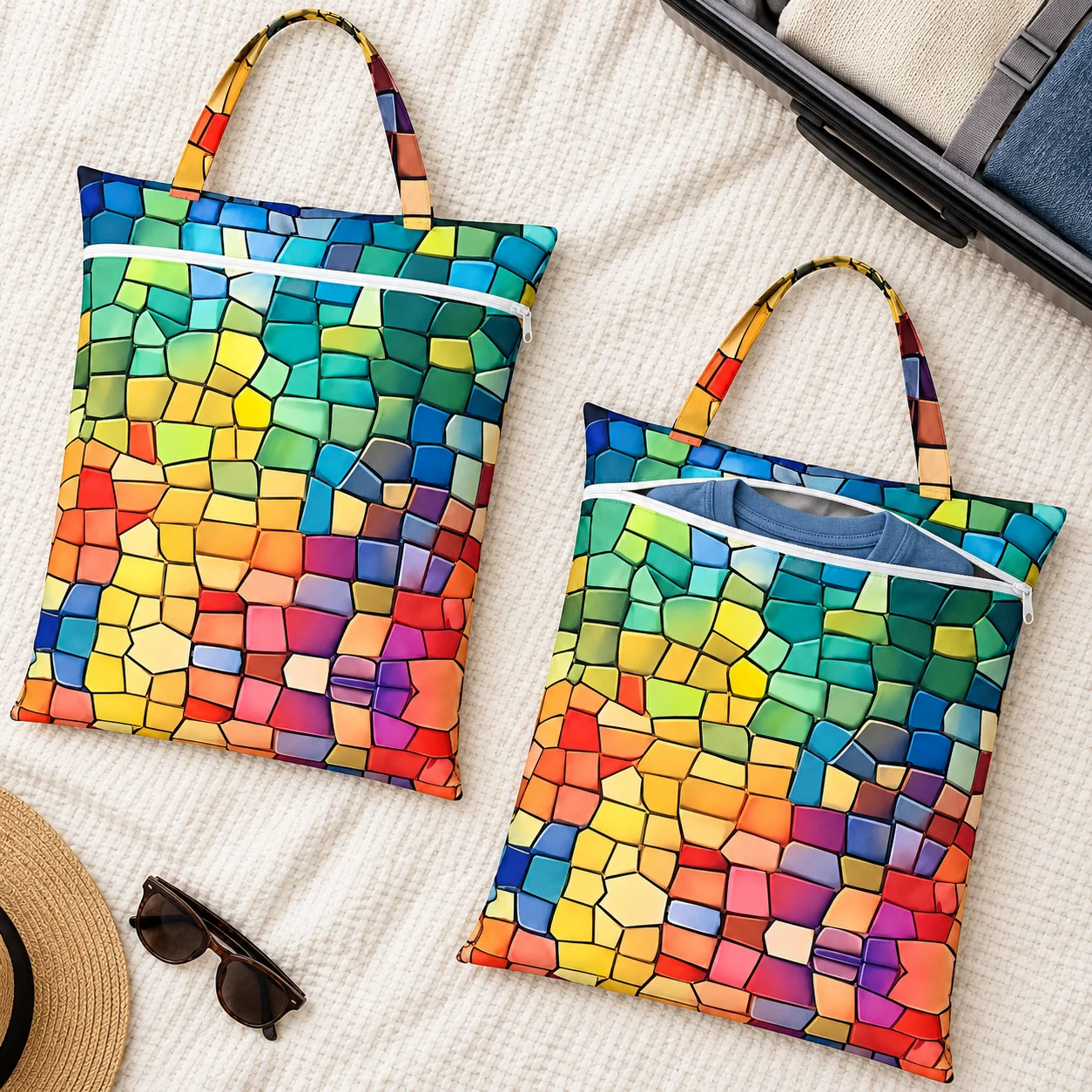 2 travel laundry bags with handles, suitable for cleaning dirty clothes, wet and dry swimsuit bags, fitness training bags, for u