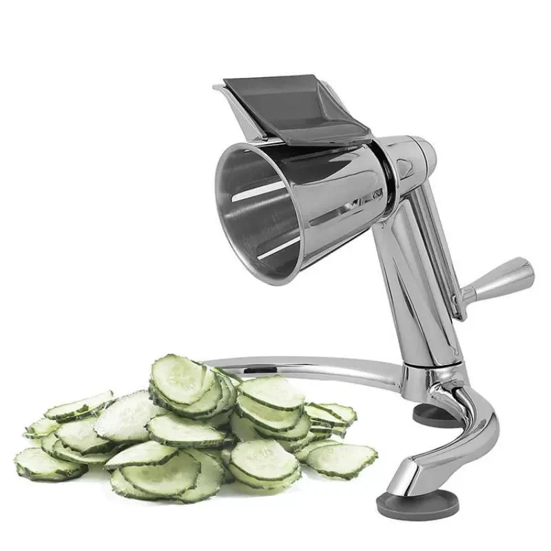 

Hand-Crank Vegetable Slicer and Shredder Salad Cutter, Grater, and Food Processor for Slicing and Shredding Cucumbers and Carrot