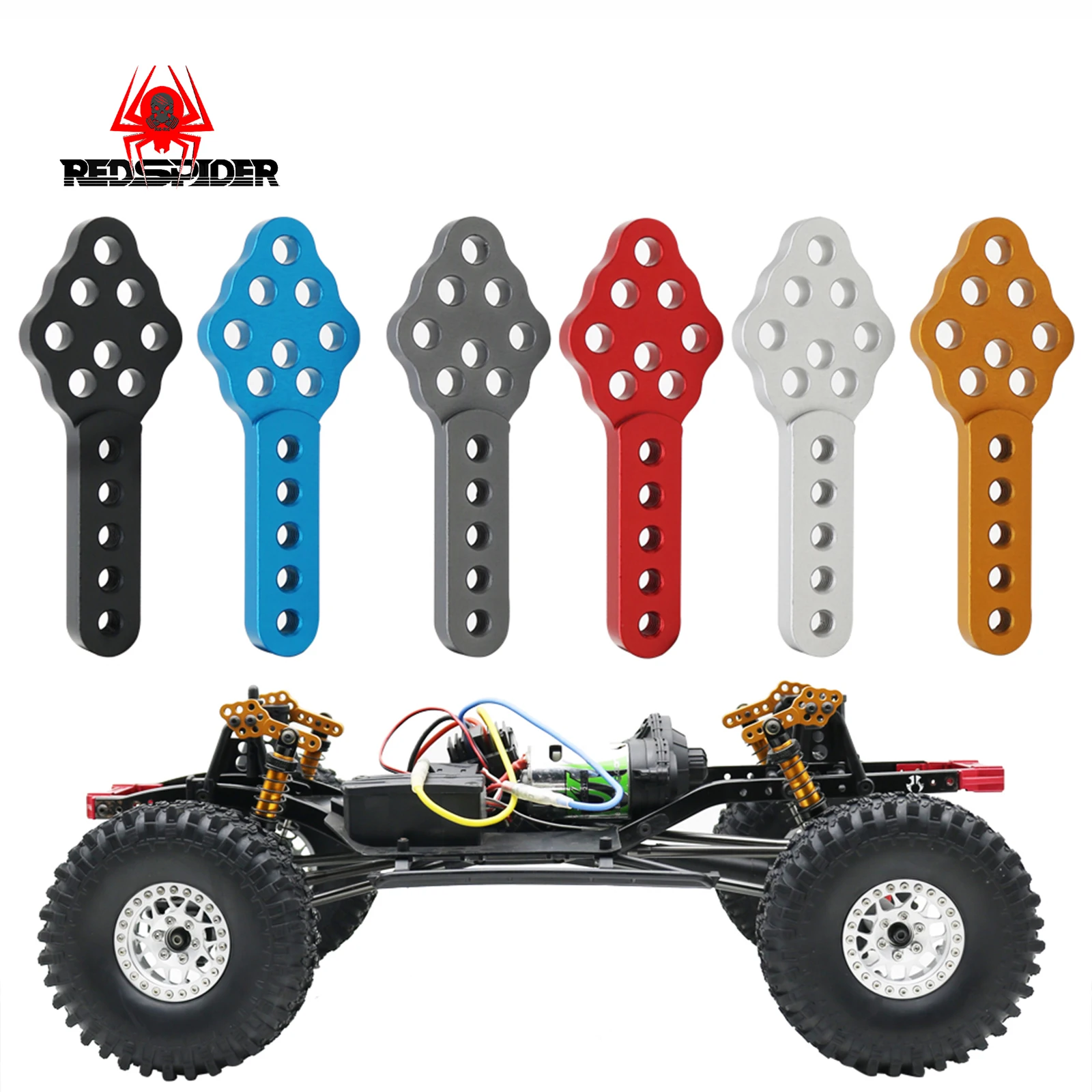 RED SPIDER Aluminum Alloy Adjustable Front Rear Suspension Shock Mount Lift Kit for Axial SCX10 1/10 RC Crawler Car Upgrade Part