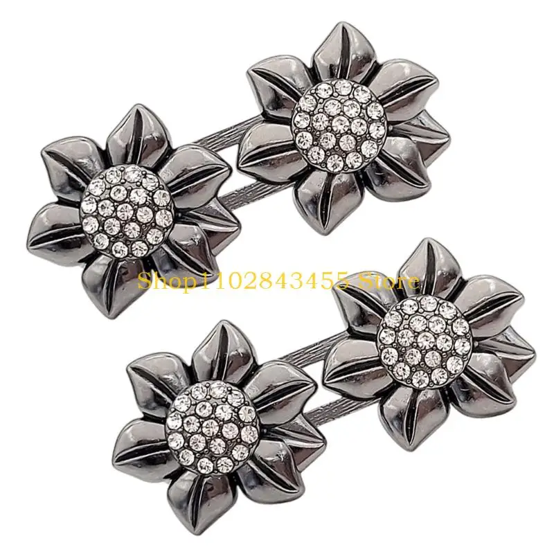 49mc Rhinestones decorato a scarpone decorato Stringele in lega abbigliamento staccabile Accessorio per abbigliamento