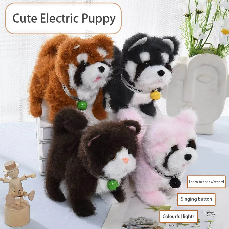 Giocattolo elettrico per bambini Simpatico cucciolo di peluche Simulazione Animale da compagnia Imparare a parlare/Sing/Walk Cucciolo di cartone animato Divertente bambino che impara il giocattolo strisciante