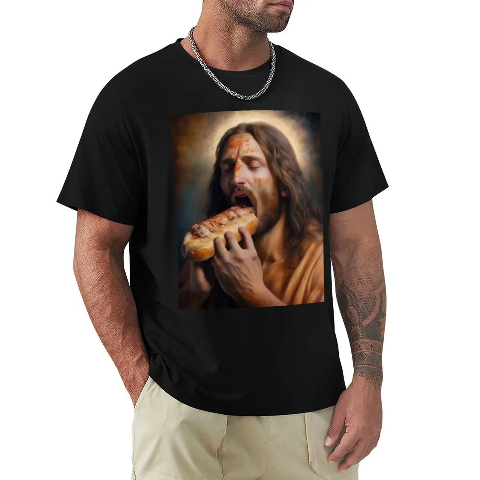 

Jesus loves hot dogs T-Shirt graphic t shirt vintage sweat customs design your own heavyweights mens graphic t-shirts