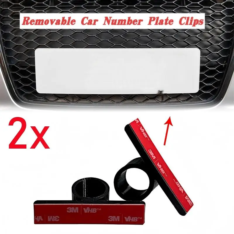 

1pcs Removable Car Number Plate Clips Holders For Audi Honeycomb Grills Car Exterior License Plate Protection Accessories