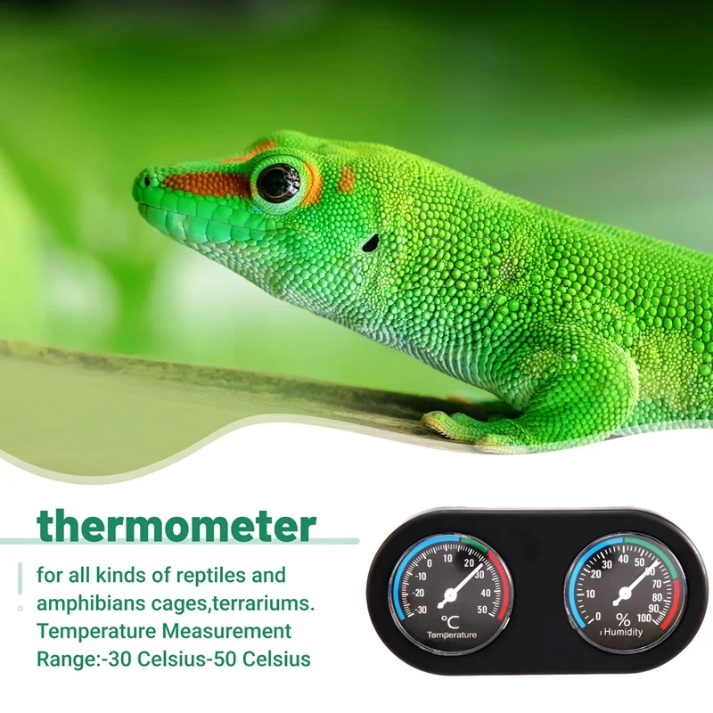 Reptile Tank Thermometer Hygrometer Temperature Humidity Monitor For Vivarium Terrarium