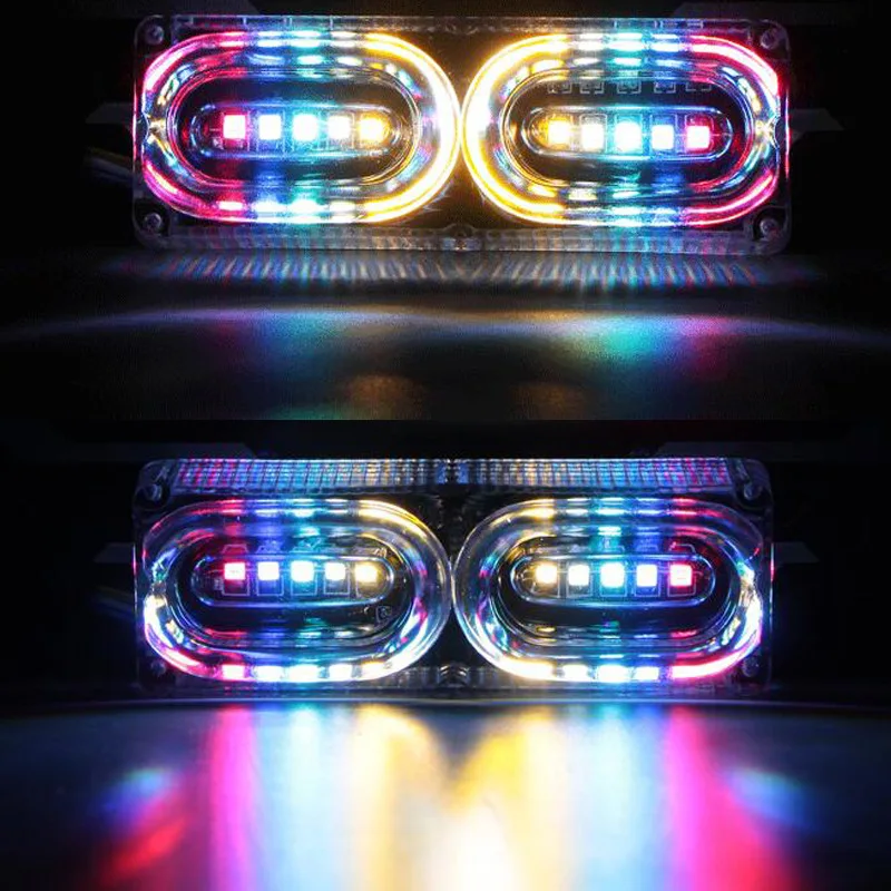 Motorcycle LED Strobe Brake Stop Lamp Flashing License Plate Light RGB Colorful Turn Signal Warning Rear Tail Light Universal image 2
