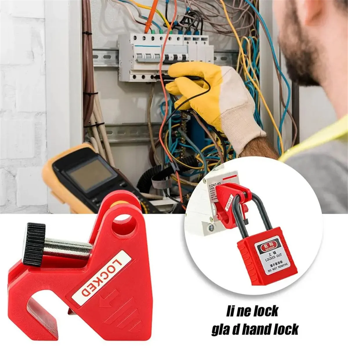 A002 Breaker Lock Circuit Breaker Safety Lock Home Distribution Box Lockout Isolation Device for Factory Safety Locking Tool