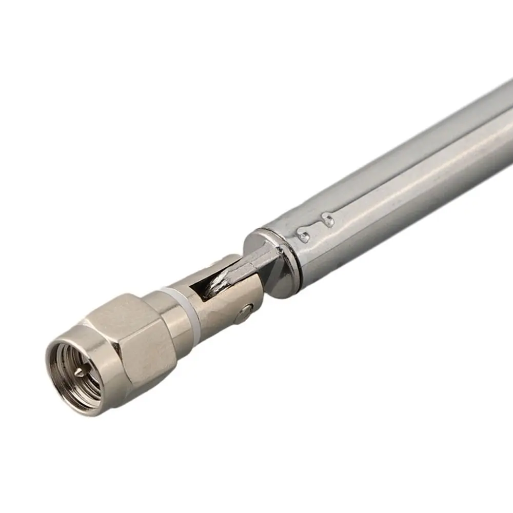 1Pcs 7104 7120 Telescopic Antenna 7 Sections Rotatable Antenna Rod Silver Metal SMA Antenna for Wireless Instrument Applications