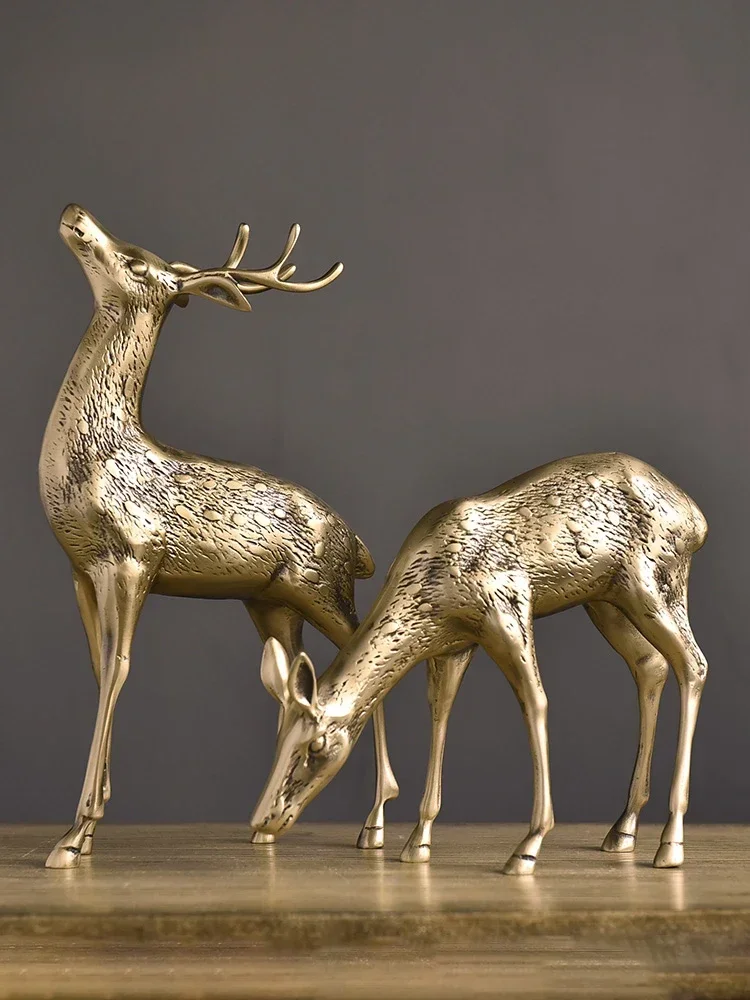 

Настраиваемая латунная подставка под телевизор с оленем, декор для дома, декор для гостиной, подарки, украшения