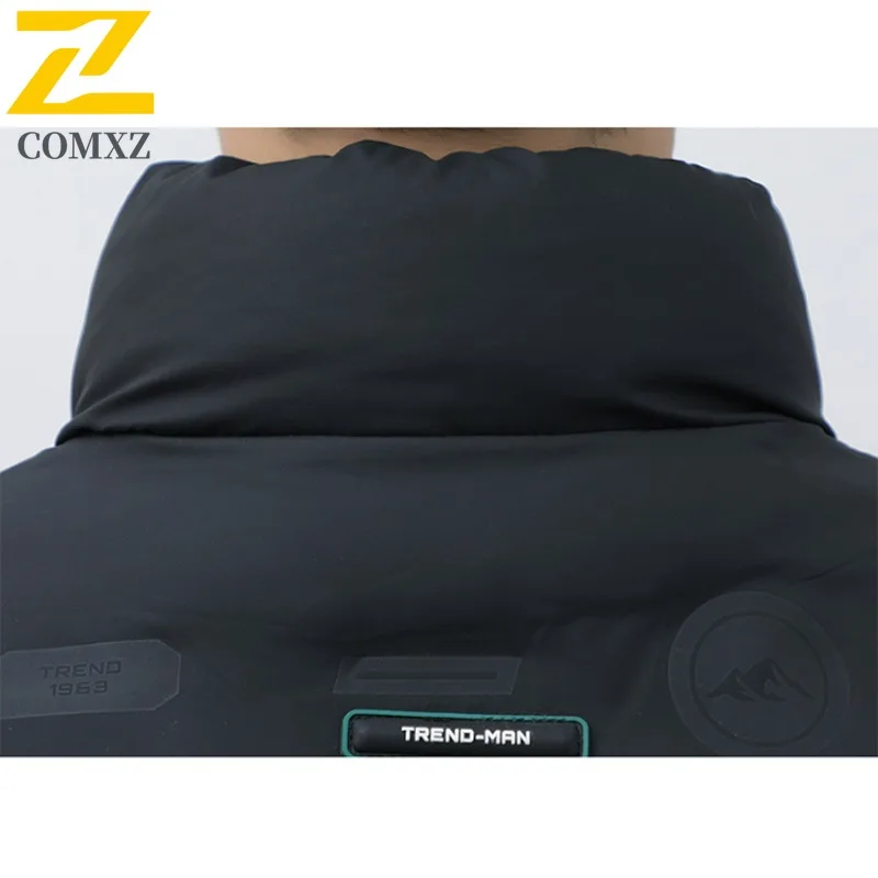 COMXZ الشتاء سترة أنيقة وسيم سميكة عالية الجودة التزلج سترة منفوخة الشارع الدافئة الحد الأدنى أسفل سترة ملابس للرجال