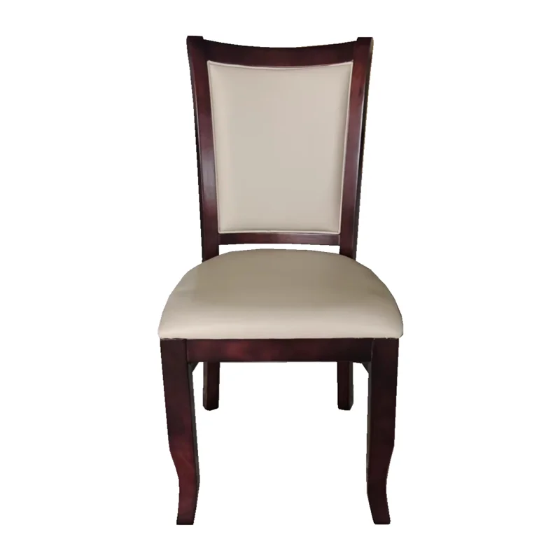 

New Chinese simple solid wood chair soft bag backrest dining chair home hotel box restaurant leather PU