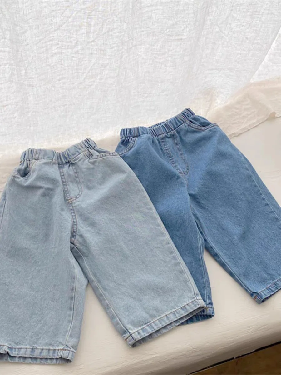 Lente Zomer Nieuwe Baby Denim Broek Baby Jongen Effen Casual Broek Peuter Meisje Losse Rechte Pijpen Broek Baby Veelzijdige Jeans