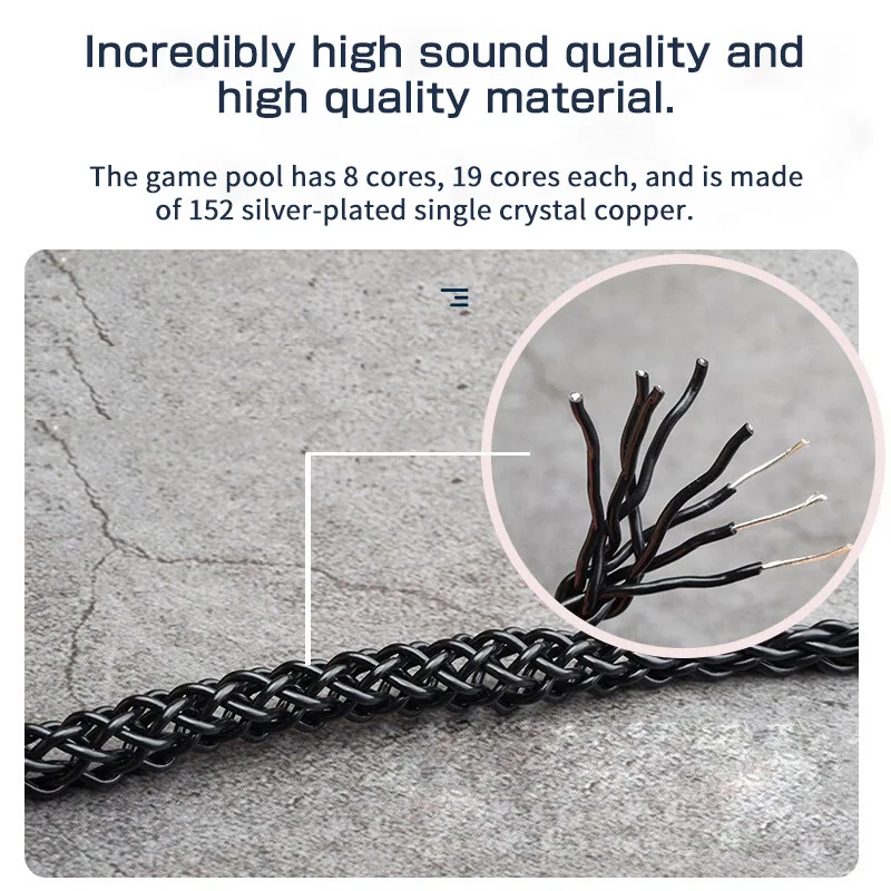 Cooyin สายหูฟังคู่ขนาด3.5มม., สำหรับ HE560 HIFIMAN/HE350 sonymdr Z1R 2.5มม./3.5มม./4.4มม. ปลั๊ก8แกนสายหูฟังชุบเงิน