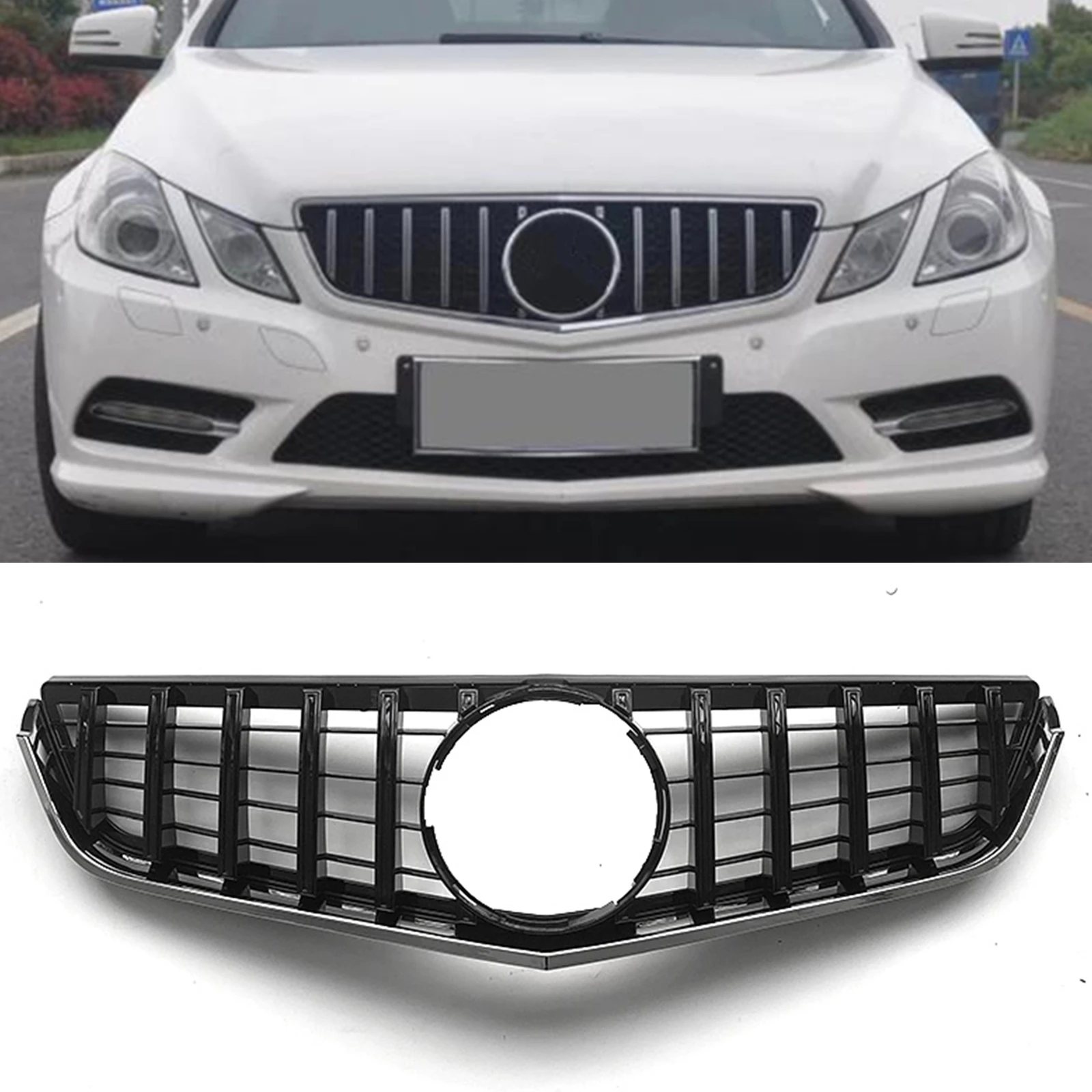 Front Grille Racing Grill Mesh Upper Bumper Hood Grid For Mercedes Benz E Coupe Class W207 C207 2-Door 2009-2013 GT Style