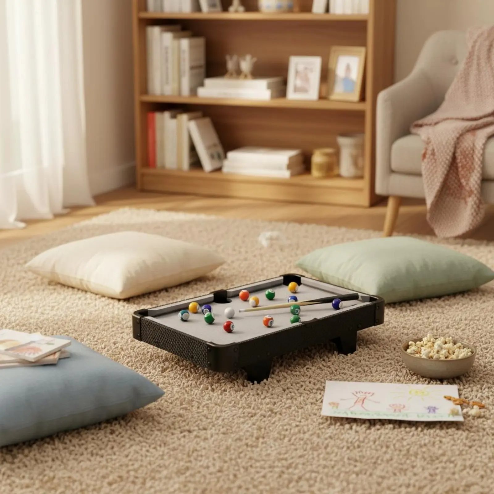 

Mini Pool Table Parent-Child Interaction Kids Pool Table Toy Desktop Billiards Set Space Saving Stable and Sturdy for Family