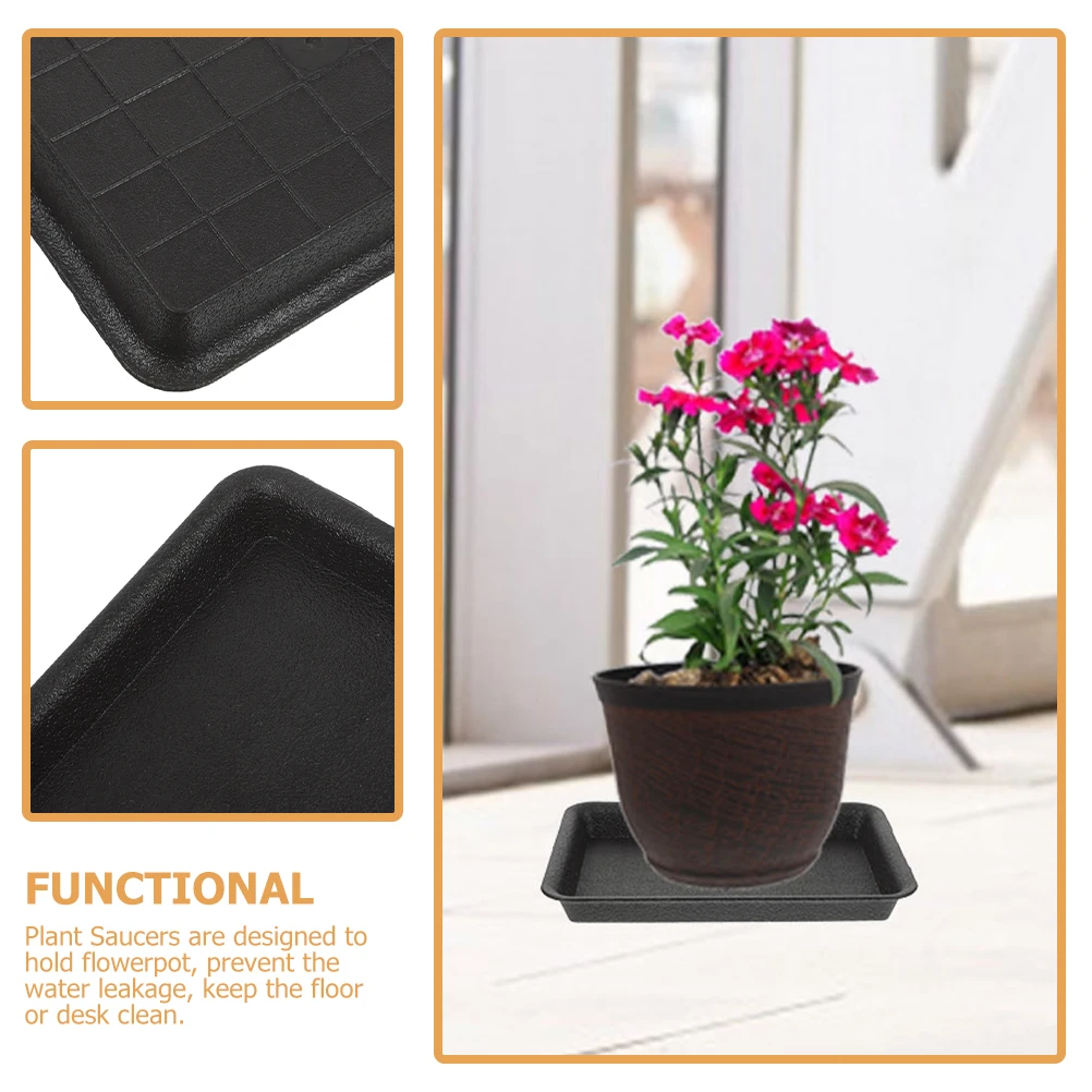 

8 Pcs Flower Pot Trays Plant Saucers Black HY180 Plastic Water Drip Tray Pots Gardening Accessories