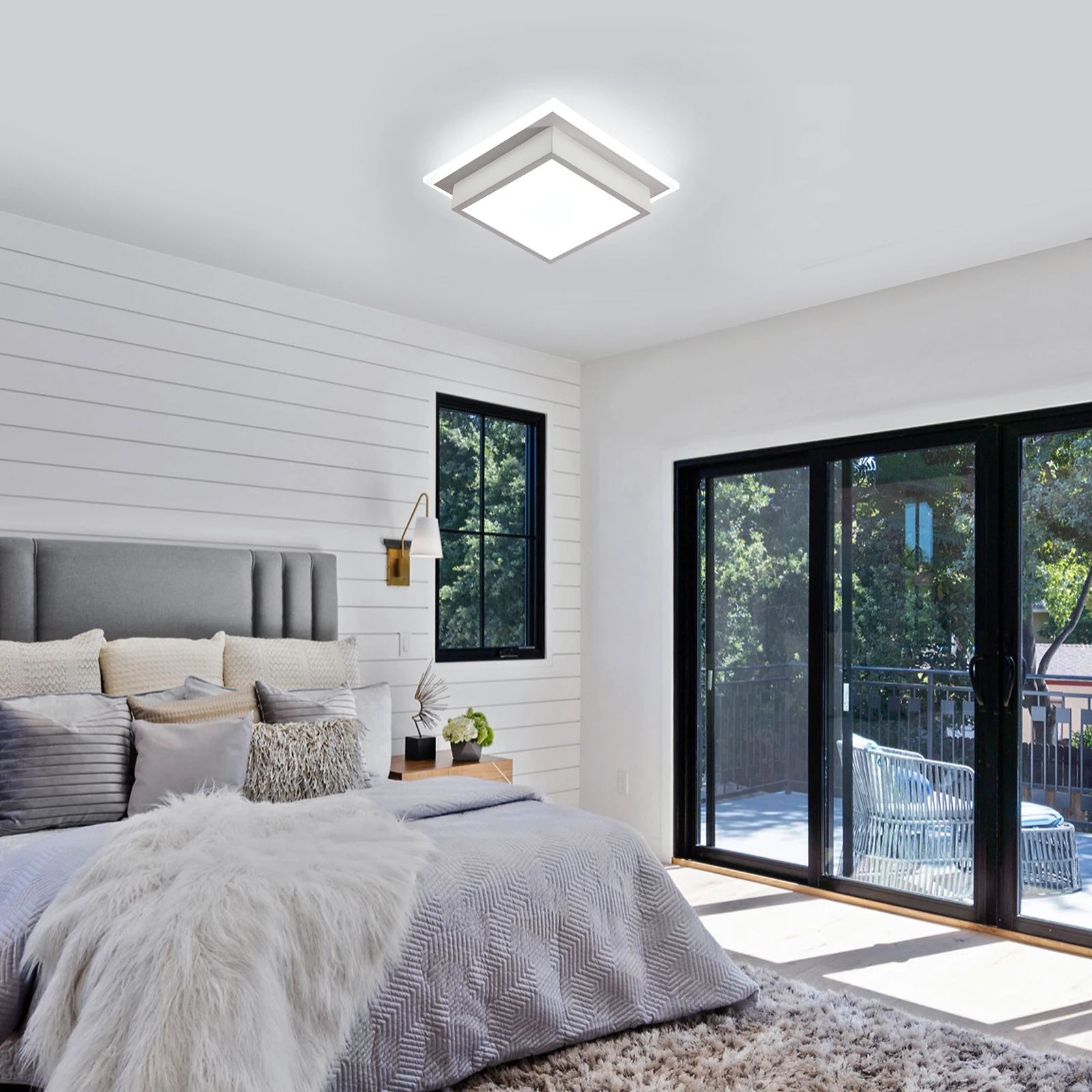 Lampada da soffitto a luce bianca fredda, 6500K, 20W, lampada da soffitto moderna, lampade da soffitto a LED per camera da letto, corridoio, ufficio, cucina, soggiorno [classe energetica E].