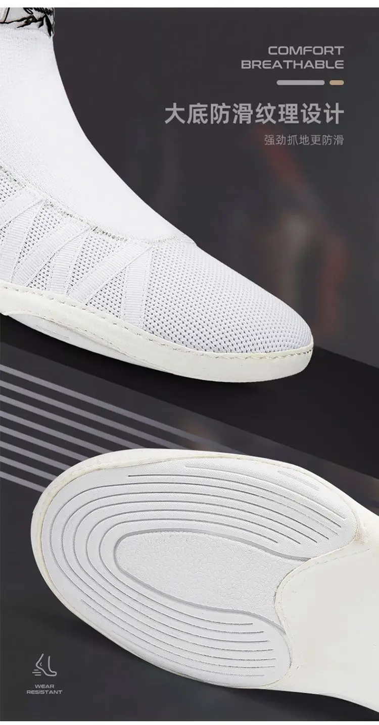 Men's Boxing Shoes Non-Slip Sports Trainers Outdoor High-Top 2025 Combat Wrestling Shoes Breathable Sports Boxing Boots