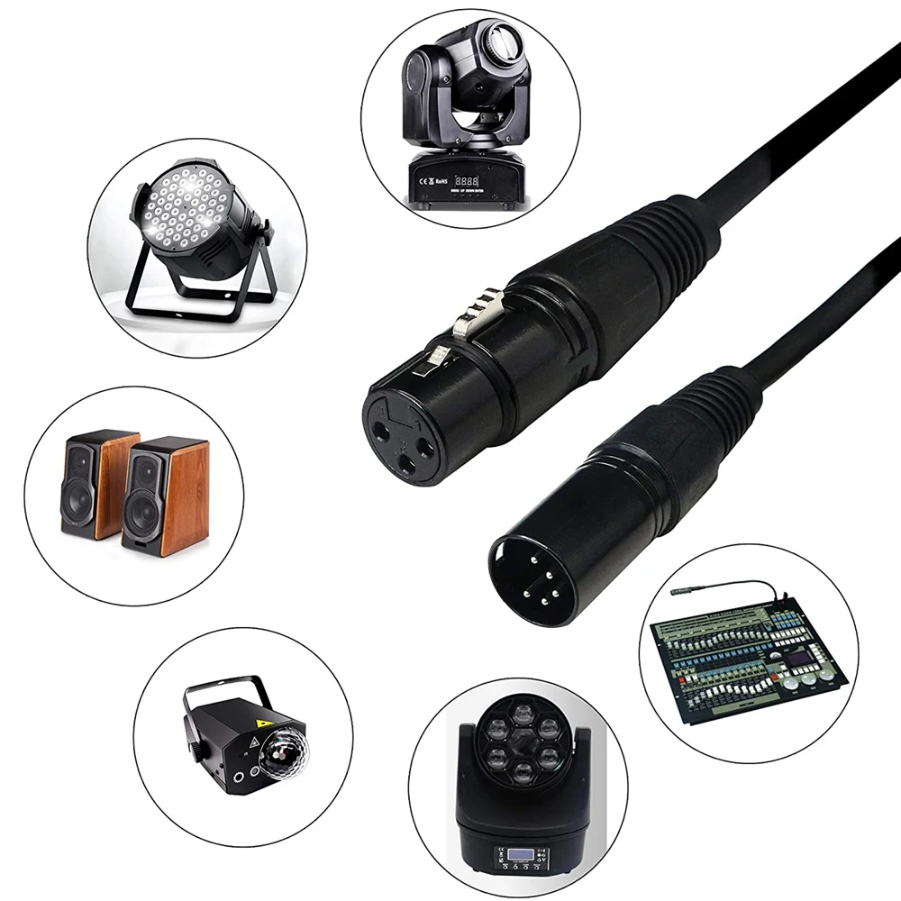 

Кабели xlr Кабель освещения сцены, кабель DJ XLR, 3-контактный разъем XLR «мама» на 5-контактный разъем XLR «папа» для подвижной головки