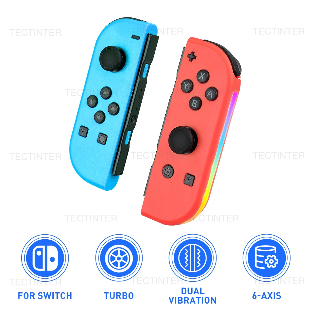 RGB joystick gamepad For Switch Wireless Controller joy controller Compatible with  NS 6 Axis Wake-up/Screenshot