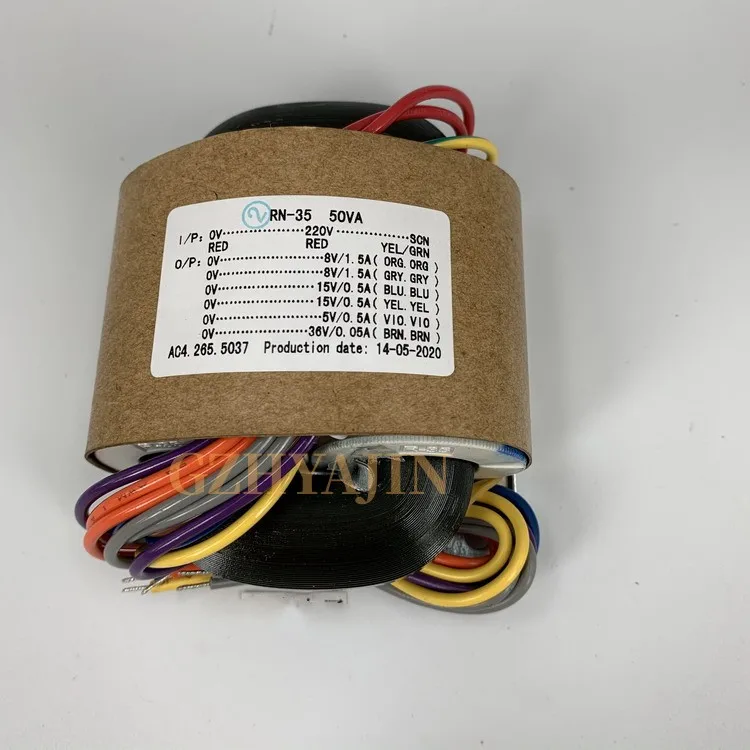 R-type power transformer 50W double 8V+double 15V+5V+36V R cattle audio transformer copper wire