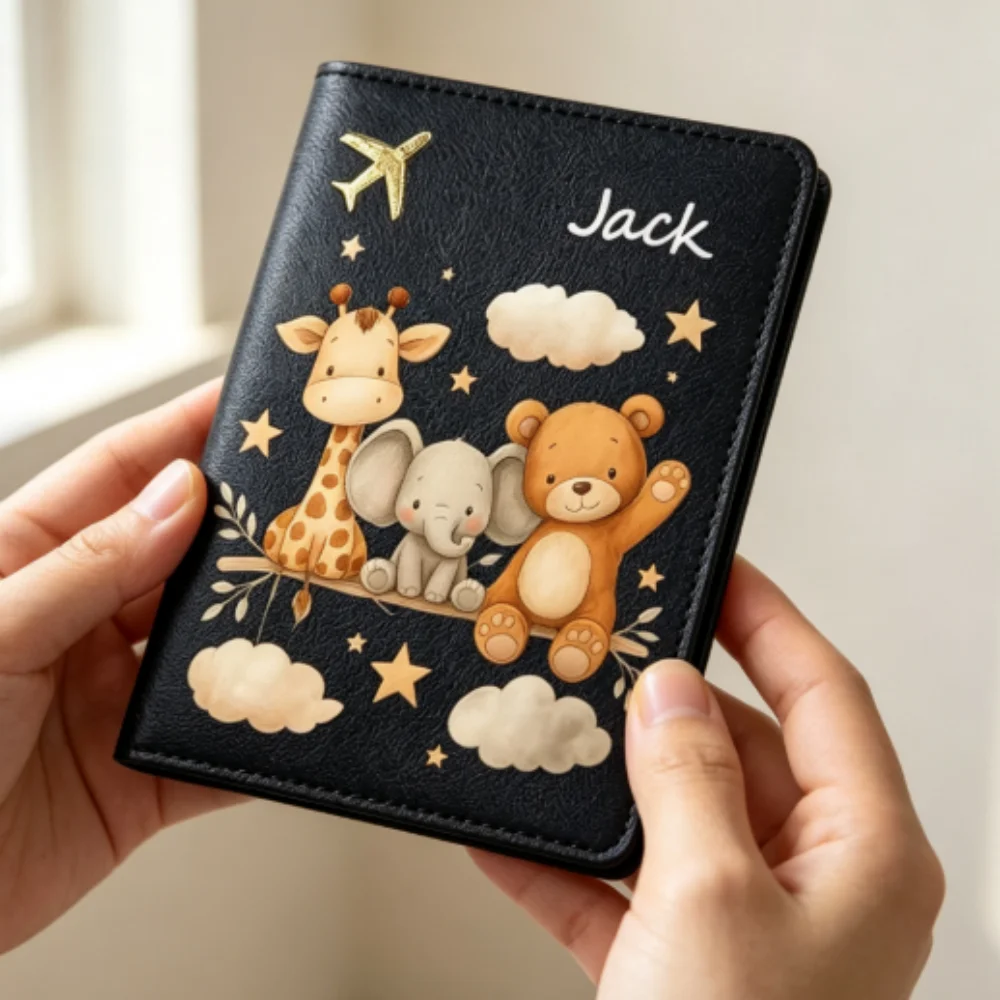 Porte-passeport personnalisé en similicuir, organiseur de documents de voyage, plusieurs couleurs au choix, cadeau adorable pour Pâques et la fête des mères