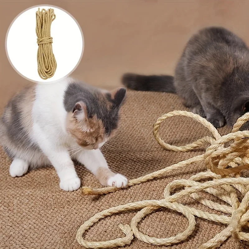 50m/164ft Natural Sisal Rope Cat Scratcher Rope Tree Scratching DIY Toy Paw Claw Furniture Protector Scratching Post