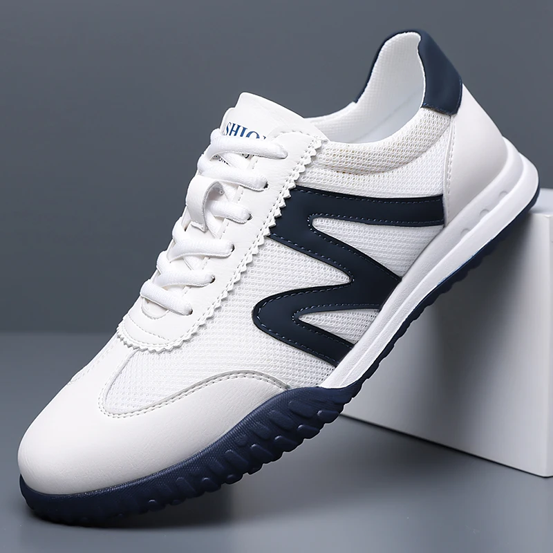 Men's thick soled casual mesh panel shoes summer breathable soft soled running shoes outdoor fashion sports shoes male sneakers