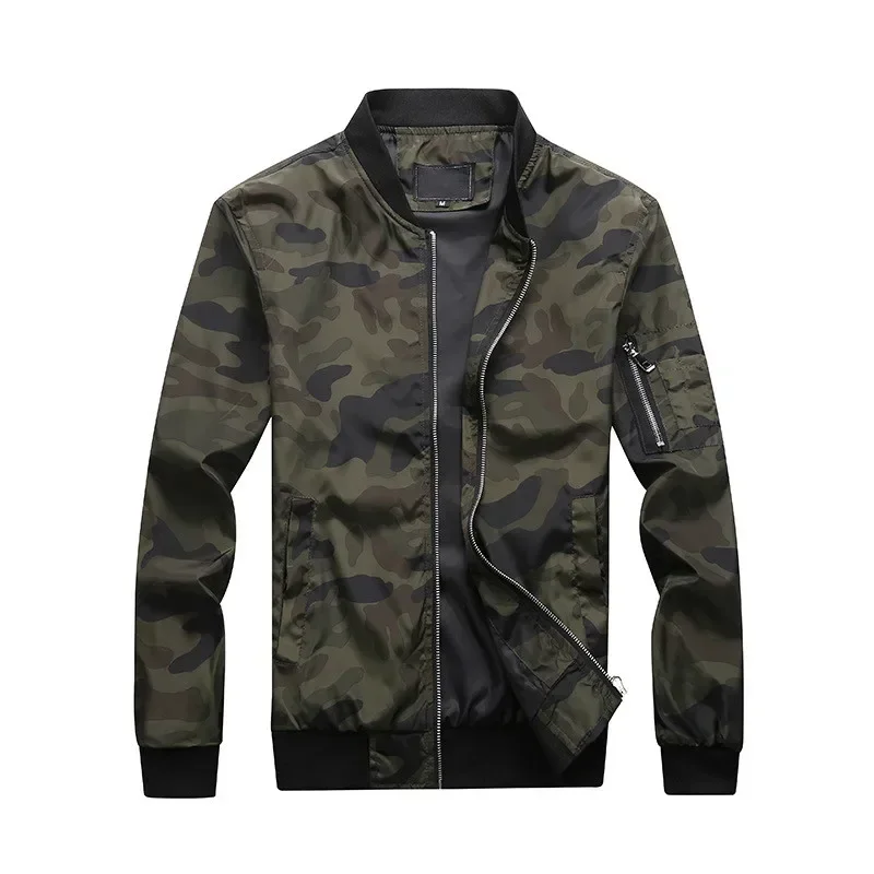 Plus Size 7xl 6xl 4xl Camouflage Jacket Men Stand Collar Slim Camo Military Jacket Male Long Sleeve Casual Boys Coat Outerwear