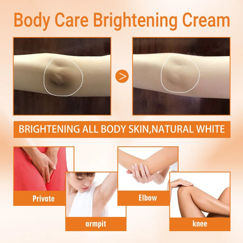 Skin Whitening Cream Vitamin C Brighten Cream Bleaching Armpits Elbows Knees Moisturizing Smoothing Body Lightening Melanin 50g