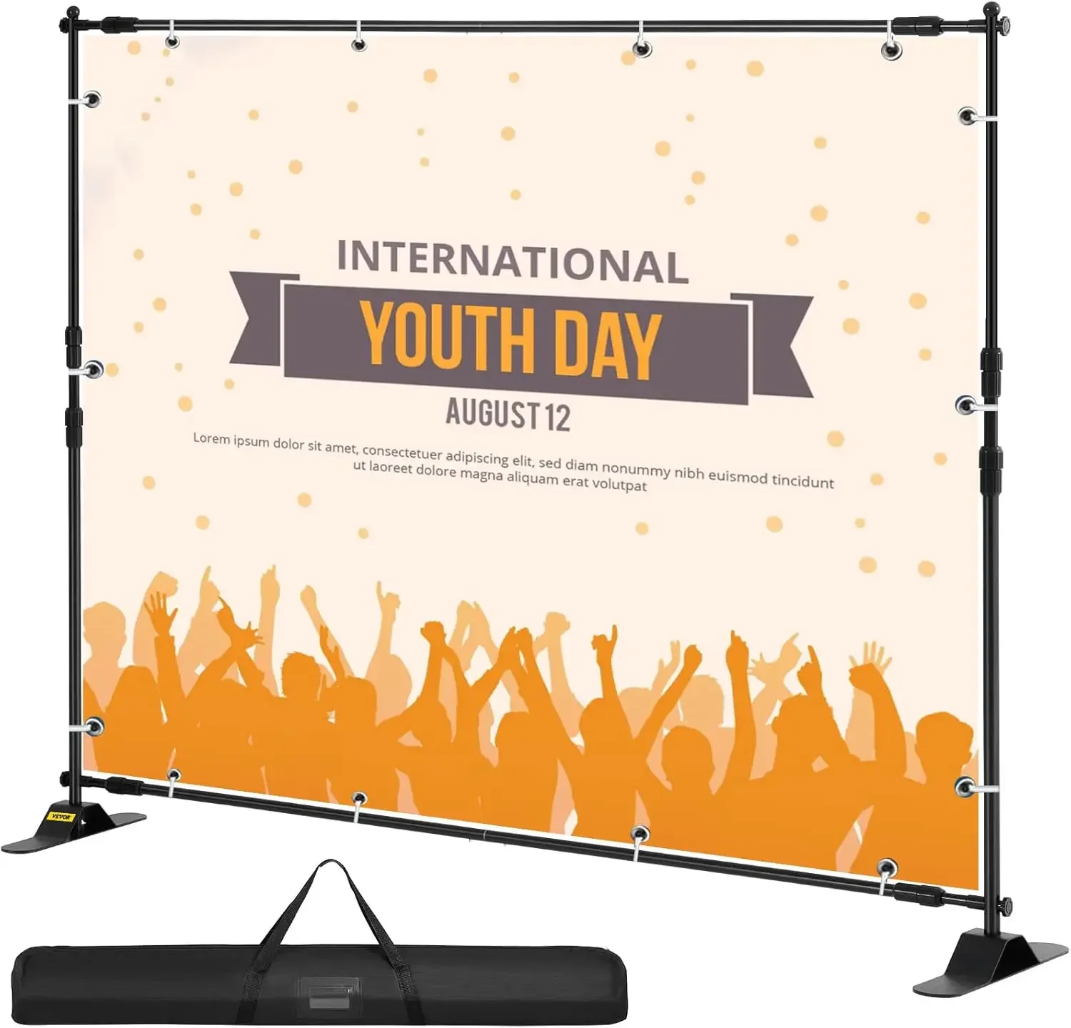 Backdrop Banner Stand 8 x 8 Ft Adjustable Height Background Stand Backdrop with 1 Carrying Bag, Backdrop Stand for Parties