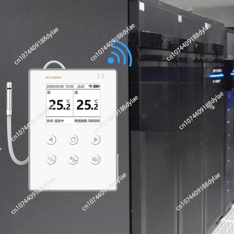 

RCW-800W Wireless Digital Temperature Data Logger Cloud Data Storage WiFi Dual External Temp Probe Water Leak Alarm