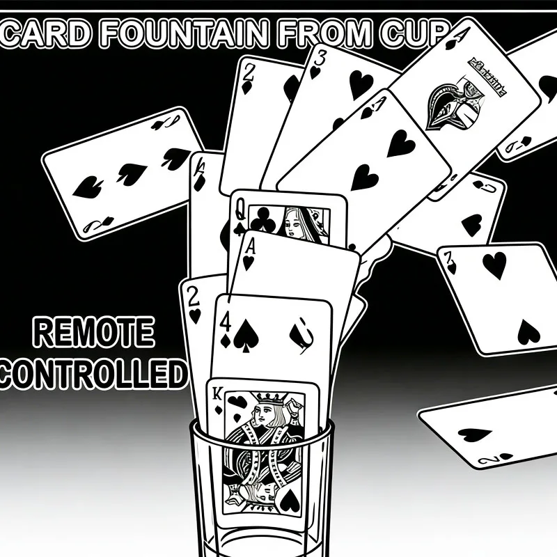 Remote Control Card Fountain Magic Tricks From Glass Cup Magic Tricks Find Select Card Magie Stage Illusions magica Props