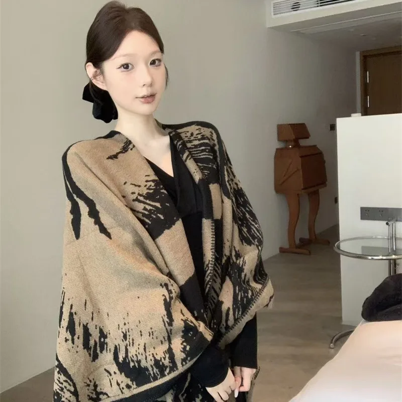 

Универсальный новый китайский капюшон с вышивкой Ne Wrap, женская осенне-зимняя сезонная модальная ткань, один размер, подходит всем шило