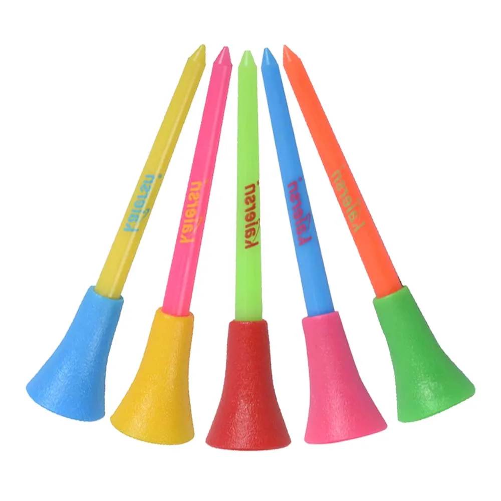 30Pcs Plastic Golf Tees Multi Color 83mm Durable Rubber Cushion Top Golf Tee Golf Accessories
