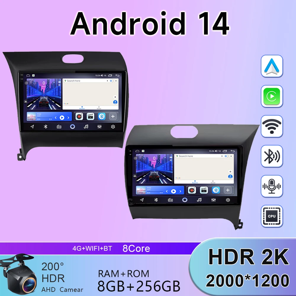 

Android 14 Auto Car Multimedia Radio For Kia K3 Cerato 3 Forte 2013-2017 Video Player GPS Navigation 4G WIFI Head Unit No 2din