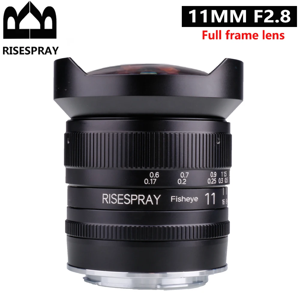 Rishespiny-11 mm f2.8 full-face fisheye manual metal lente da câmera para canon rf/nikon z/sony nex