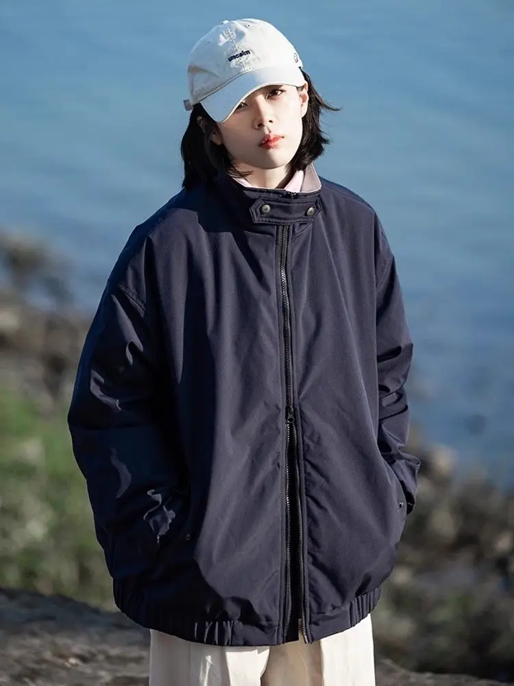 

Bomber Jackets Womens Jacket Fleece Autumn Mesh Embroidery Zippered Drawstring Minimalist Cleanfit Professional Office OL Modern