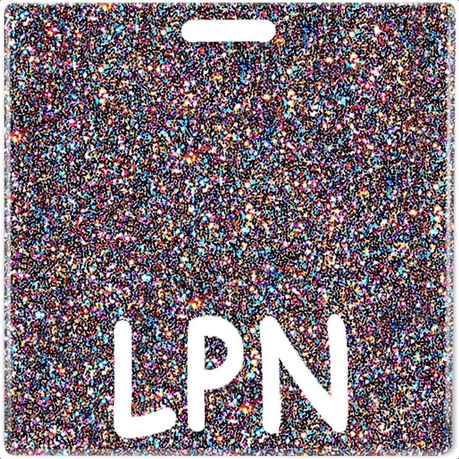 LPN شارة الأصدقاء حامل بطاقة قزحي الألوان الأفقي الملونة بلينغ شارة بكرة الأصدقاء الاكريليك التمريض الملحقات بريق زميل العمل N