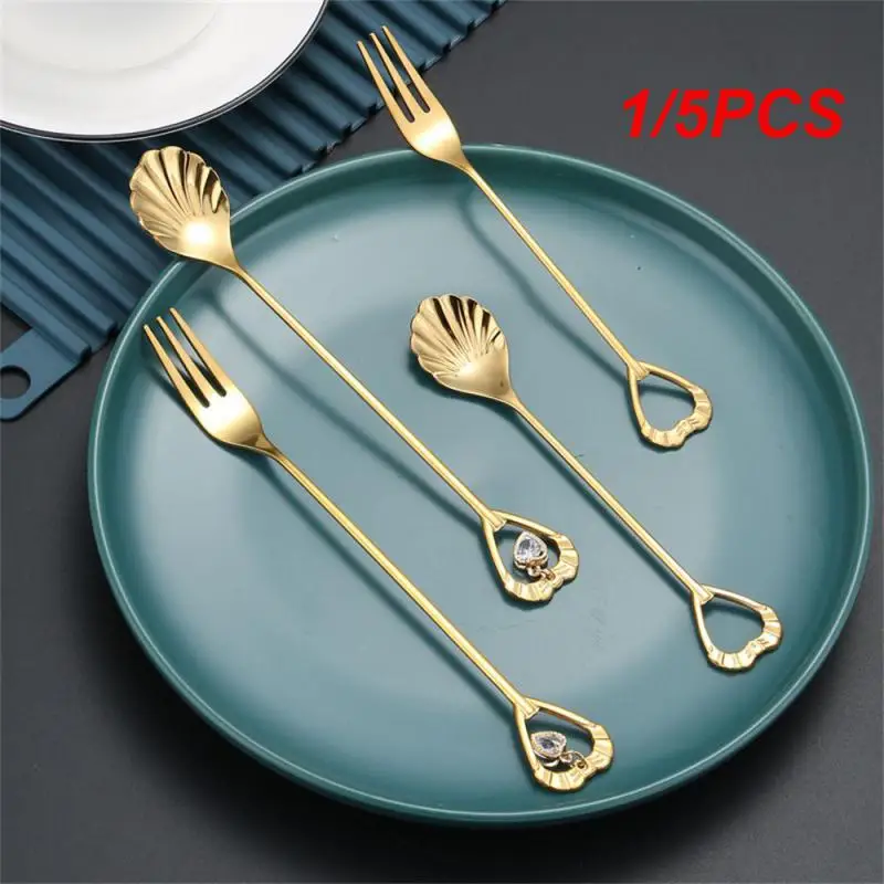 1/5PCS Fruit Fork Stainless Steel Creative With Hand Gift Pendant Spoon Dessert Spoon Modern Minimalist Ins Wind Fork