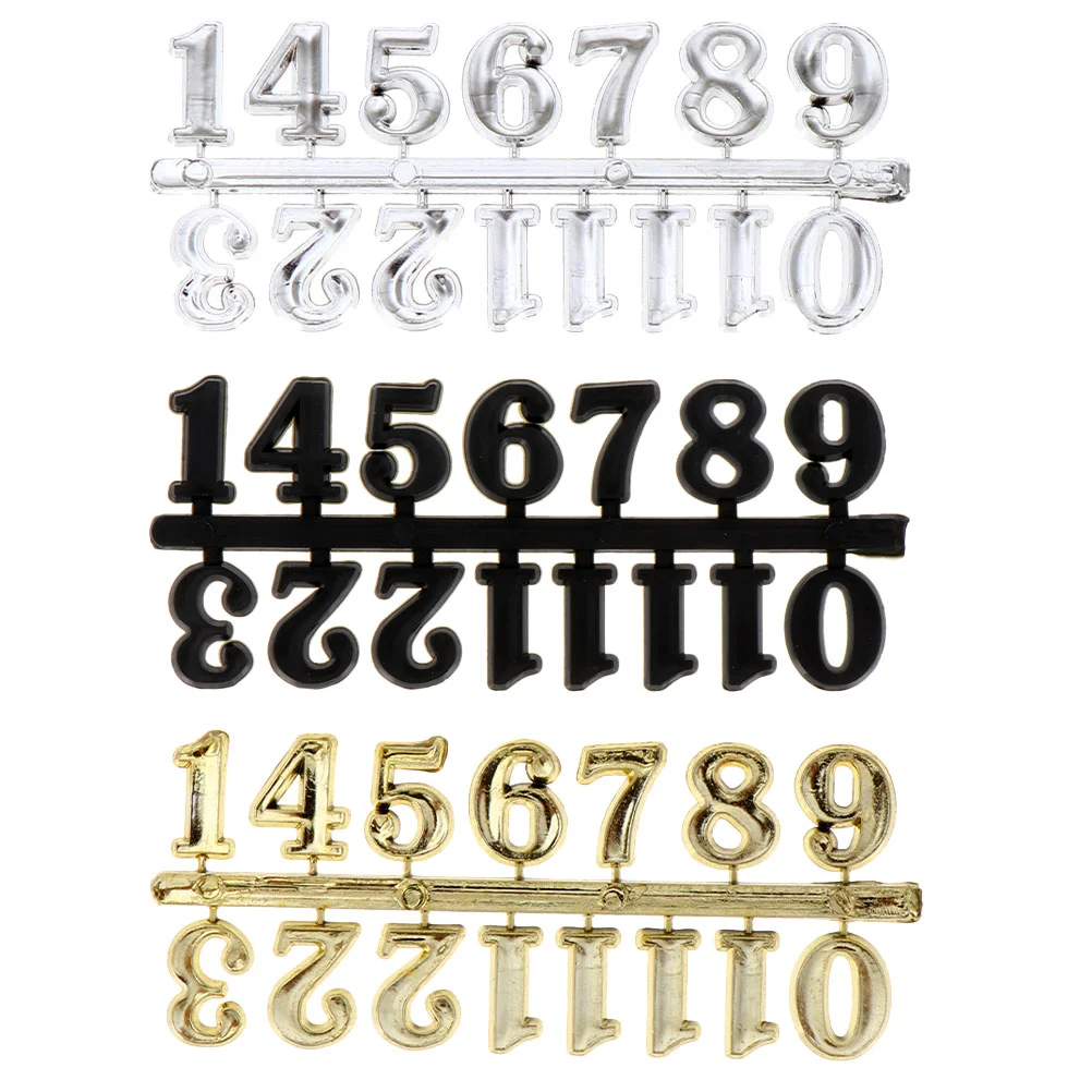 

3 Sets Digital Clock Numbers for Replacement Wall Accessories Numerals Repair Suite DIY Kit