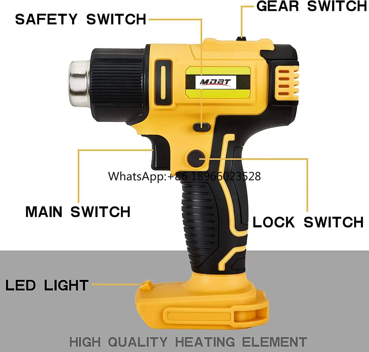 20V Max Lithium-ion Battery Hot Air  Kit Variable Temperature Settings Mini Rechargeable Portable Cordless Heat