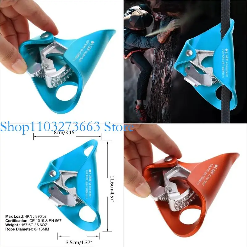 R6FE Rock Tresping Chox Ascender Snwer Rope Equipo rappel escalada fuerte para escalada cuerda vertical fácil usar
