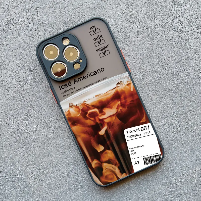 Eiskaffee Handyhülle für iPhone 17 15 Pro Max Hüllen iPhone 16 11 12 13 Pro Max Mini X XR XS 15 14 Plus Stoßfeste Schwarze Schutzhüllen – Detail 8