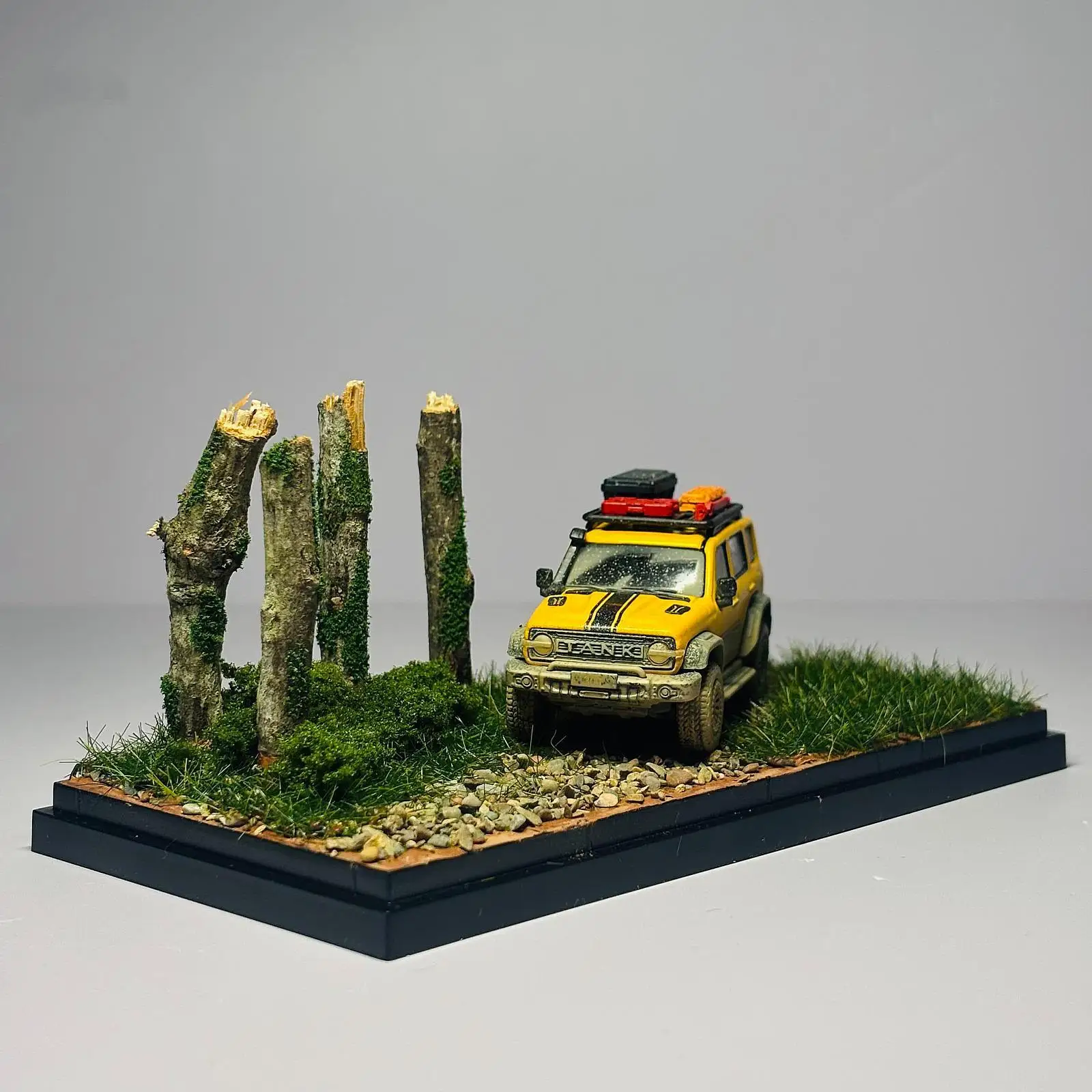 Plastic Model Kit Car Display Case Diorama Base Collector Box for 1/64 Scale Miniatures and Diecast Models