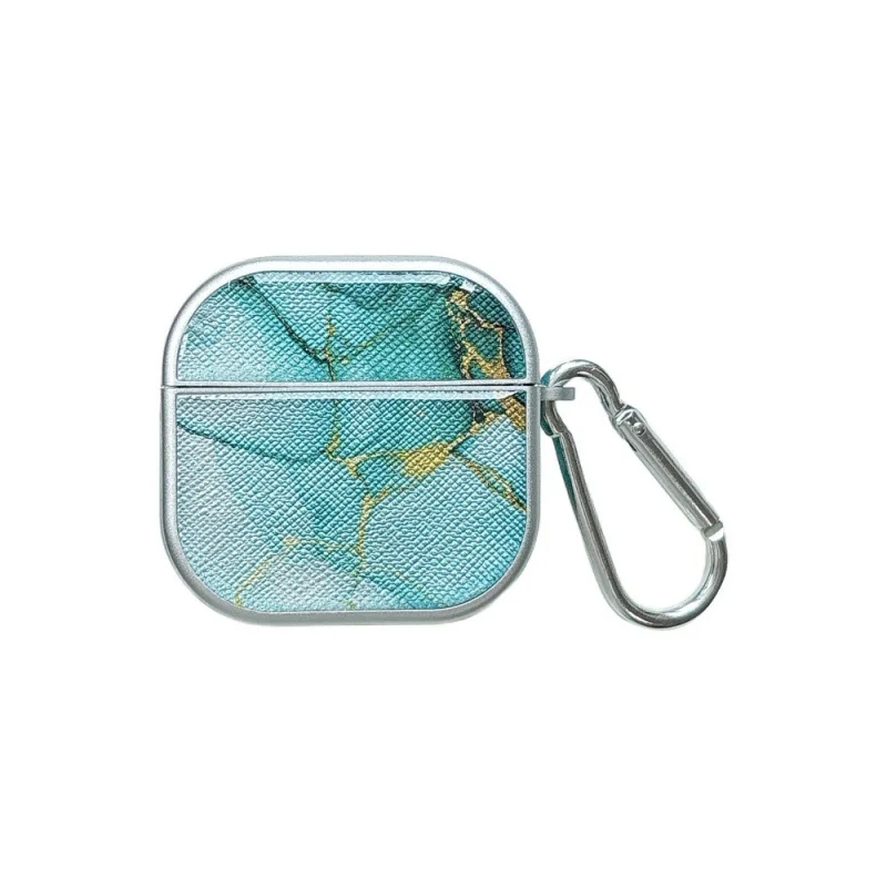 Apple AirPods 2/3に適しています。グリーンマーブル柄のイヤホンケース、シンプルで落下防止。