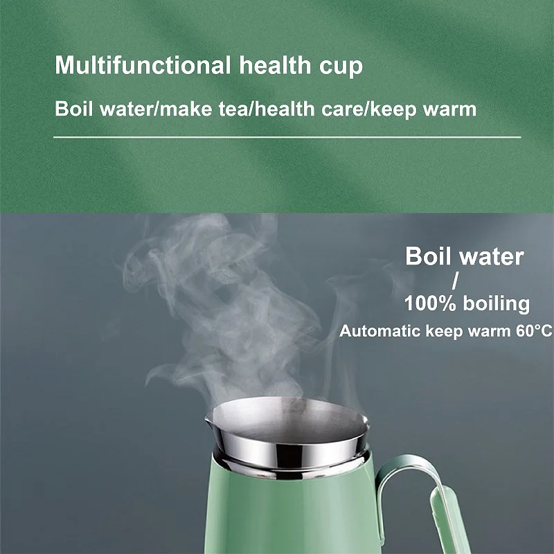 500ml Electric Kettle Travel Boil Water Cup Smart Teapot Office Temperature Adjust Kettle Multifunction Electric Stew Cup 600W